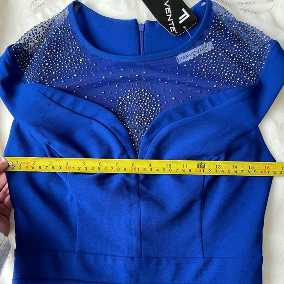 NWT Dress FERVENTE SIZE M ( European 40) Blue - Picture 5 of 6